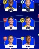 欧冠本周最佳阵容：赖斯、基维奥尔、劳塔罗-马丁内斯入选